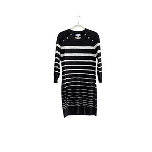 Calvin Klein Black and White Sweater Dress | Size L